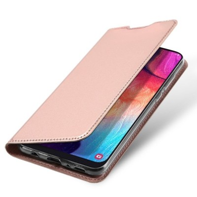 Samsung Galaxy A50 A505F (A50s A507F, A30s A307F) „Dux Ducis“ Skin sērijas rozs ādas atvērams maciņš / Vacins.lv