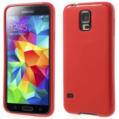 Samsung Galaxy S5 (S5 Neo) Jelly Case sarkans cieta silikona (TPU) futrālis / Vacins.lv