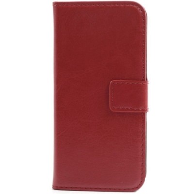 „Lychee“ atverčiamas dirbtinės odos raudonas Apple iPhone SE (5, 5s) dėklas (dėkliukas) / Priedai.lt