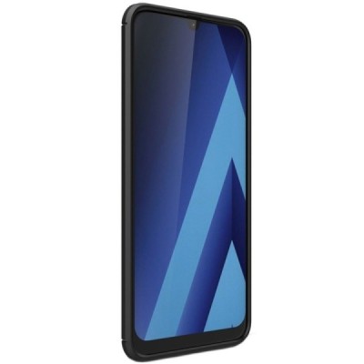 Samsung Galaxy A50 A505F (A50s A507F, A30s A307F) „Carbon“ cieta silikona (TPU) melns apvalks / vacins.lv