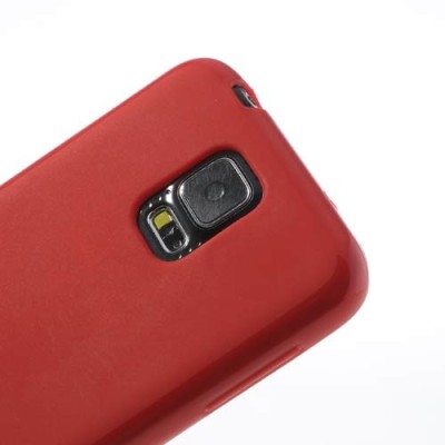Samsung Galaxy S5 (S5 Neo) Jelly Case sarkans cieta silikona (TPU) futrālis / Vacins.lv