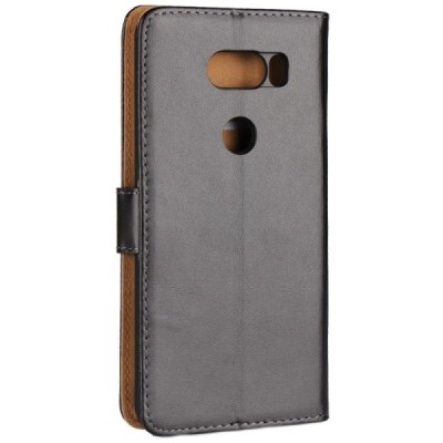 LG V30 (H930) atverčiamas juodas odinis dėklas - piniginė / Priedai.lt