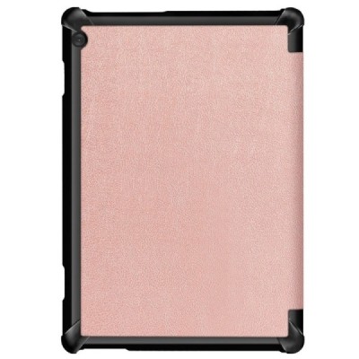 Lenovo Tab M10 10.1" (TB-X605F) atverčiamas rožinis odinis dėklas (sulankstomas) / Priedai.lt