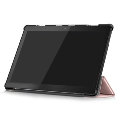 Lenovo Tab M10 10.1" (TB-X605F) atverčiamas rožinis odinis dėklas (sulankstomas) / Priedai.lt