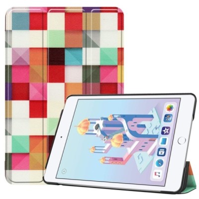 Apple iPad mini 4 (iPad mini 2019) atvēramais „Cubes“ krāsains maciņš / Vacins.lv