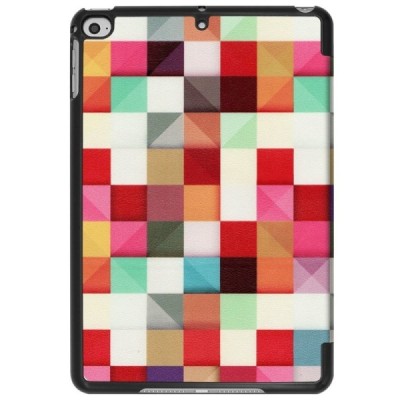 Apple iPad mini 4 (iPad mini 2019) atvēramais „Cubes“ krāsains maciņš / Vacins.lv