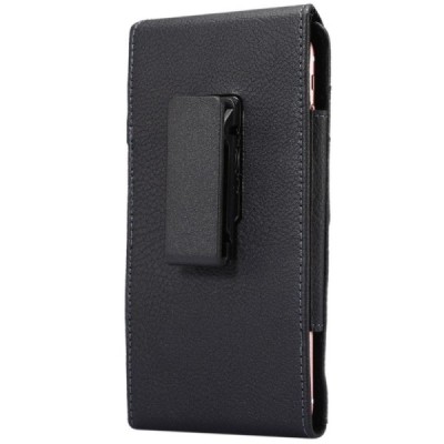 Apple iPhone 8 Plus „Retro“ universalus dėklas prie diržo, vertikalus, juodas (XL+ dydis) / Priedai.lt