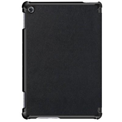 Huawei MediaPad M5 Lite 10 atverčiamas juodas odinis dėklas - knygutė / Priedai.lt