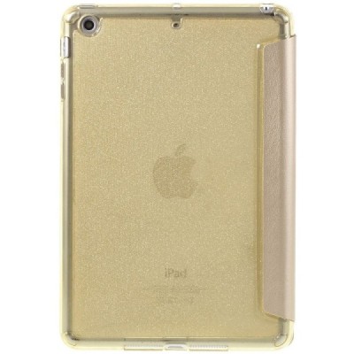 Apple iPad Mini 1 / 2 / 3 atvēramais zelta ādas maciņš / Vacins.lv