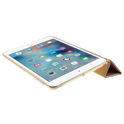 Apple iPad Mini 1 / 2 / 3 atvēramais zelta ādas maciņš / Vacins.lv