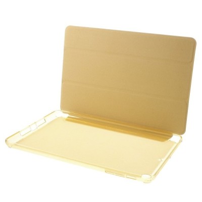 Apple iPad Mini 1 / 2 / 3 atvēramais zelta ādas maciņš / Vacins.lv