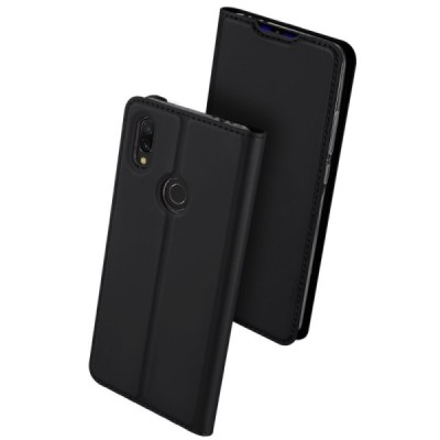 Xiaomi Redmi 7 „Dux Ducis“ Skin sērijas melns ādas atvērams maciņš / Vacins.lv