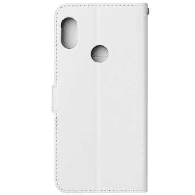 Xiaomi Redmi 7 atvēramais ādas balts maciņš, grāmata (maks) / Vacins.lv