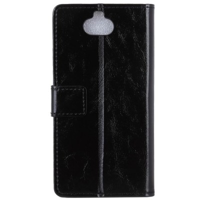 Sony Xperia 10 Plus (XA3 Ultra) atverčiamas juodas odinis dėklas - piniginė / Priedai.lt