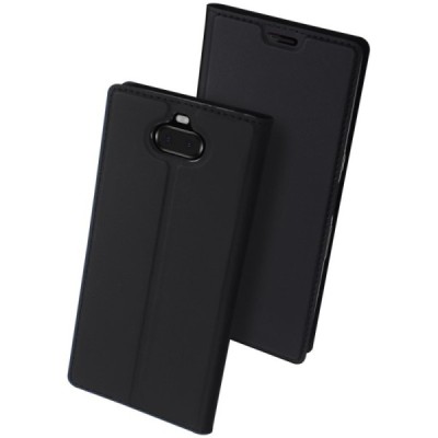 Sony Xperia 10 Plus (XA3 Ultra) „Dux Ducis“ Skin sērijas melns ādas atvērams maciņš / Vacins.lv