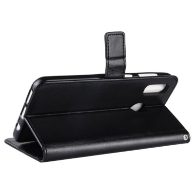 Samsung Galaxy A40 (A405F) atverčiamas juodas odinis dėklas - piniginė / Priedai.lt