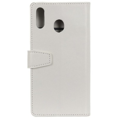 Samsung Galaxy A40 (A405F) atverčiamas baltas odinis dėklas - piniginė / Priedai.lt