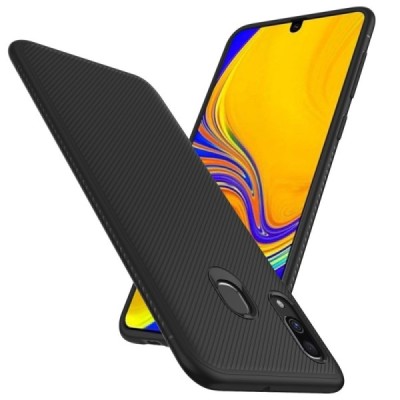 Samsung Galaxy A40 (A405F) „Lenuo“ cieta silikona (TPU) melns apvalks / vacins.lv