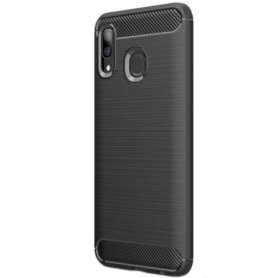 Samsung Galaxy A40 (A405F) „Carbon“ kieto silikono TPU juodas dėklas - nugarėlė / Priedai.lt