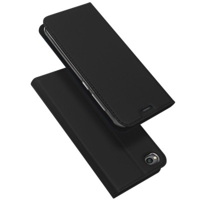 Xiaomi Redmi Go „Dux Ducis“ Skin sērijas melns ādas atvērams maciņš / Vacins.lv