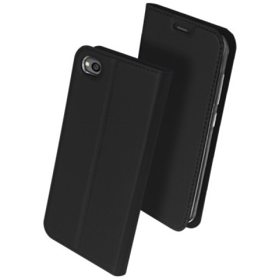 Xiaomi Redmi Go „Dux Ducis“ Skin sērijas melns ādas atvērams maciņš / Vacins.lv