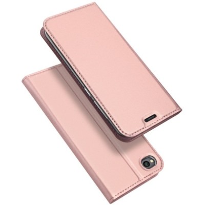 Xiaomi Redmi Go „Dux Ducis“ Skin sērijas rozs ādas atvērams maciņš / Vacins.lv