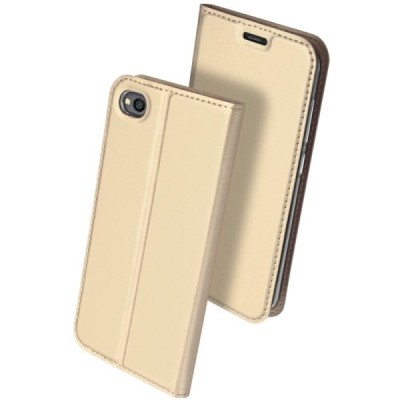 Xiaomi Redmi Go „Dux Ducis“ Skin sērijas zelta ādas atvērams maciņš / Vacins.lv