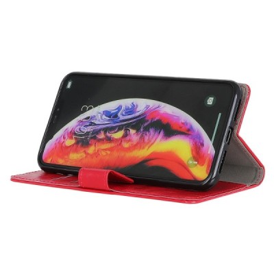 Xiaomi Redmi Go atvēramais ādas sarkans maciņš, grāmata (maks) / Vacins.lv