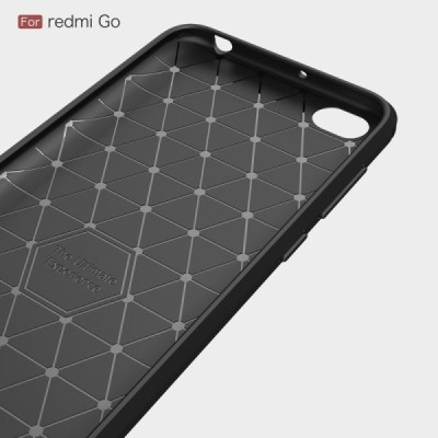 Xiaomi Redmi Go „Carbon“ cieta silikona (TPU) melns apvalks / vacins.lv