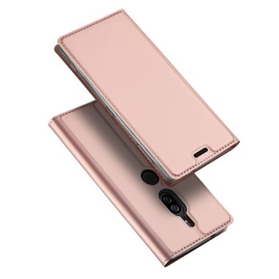 Sony Xperia XZ2 Premium „Dux Ducis“ Skin sērijas rozs ādas atvērams maciņš / Vacins.lv