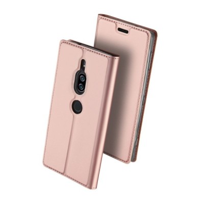 Sony Xperia XZ2 Premium „Dux Ducis“ Skin sērijas rozs ādas atvērams maciņš / Vacins.lv