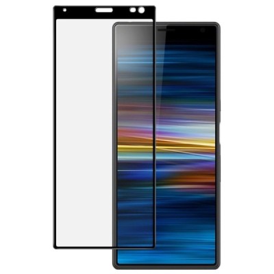 Sony Xperia 10 Plus (XA3 Ultra) „Imak“ 9H Tempered Glass sustiprintos apsaugos juodas pilnai dengiantis apsauginis ekrano stikla