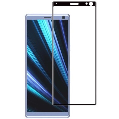Sony Xperia 10 Plus (XA3) „Mocolo“ 9H Tempered Glass sustiprintos apsaugos juodas pilnai dengiantis apsauginis ekrano stiklas 0,