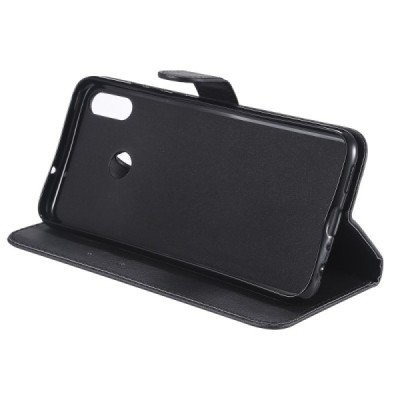 Huawei Honor 8X „Diary“ atverčiamas juodas odinis dėklas, knygutė - piniginė / Priedai.lt