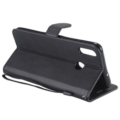 Huawei Honor 8X „Diary“ atverčiamas juodas odinis dėklas, knygutė - piniginė / Priedai.lt