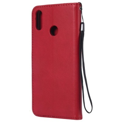 Huawei Honor 8X „Diary“ atverčiamas raudonas odinis dėklas, knygutė - piniginė / Priedai.lt