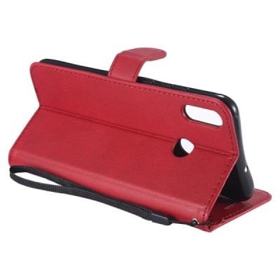 Huawei Honor 8X „Diary“ atverčiamas raudonas odinis dėklas, knygutė - piniginė / Priedai.lt