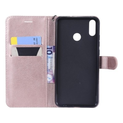 Huawei Honor 8X „Diary“ atverčiamas rožinis odinis dėklas, knygutė - piniginė / Priedai.lt