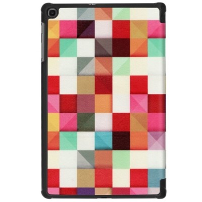 Samsung Galaxy Tab A 10.1 2019 (T515, T510) „Cubes“ atvēramais krāsains, maciņš / Vacins.lv