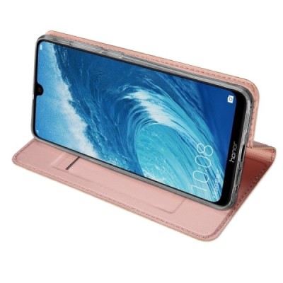 Huawei Honor 8X Max „Dux Ducis“ Skin sērijas rozs ādas atvērams maciņš / Vacins.lv