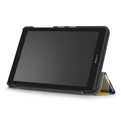 Huawei MediaPad T3 7.0 atvēramais krāsains „Cubes“ maciņš / Vacins.lv