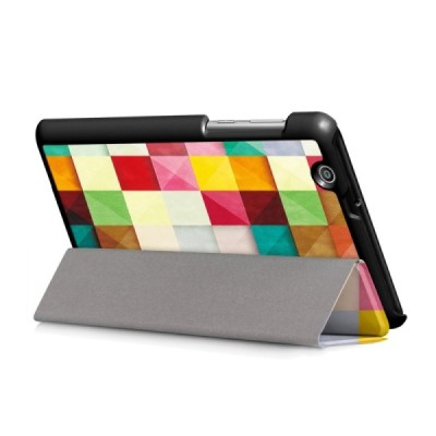 Huawei MediaPad T3 7.0 atvēramais krāsains „Cubes“ maciņš / Vacins.lv