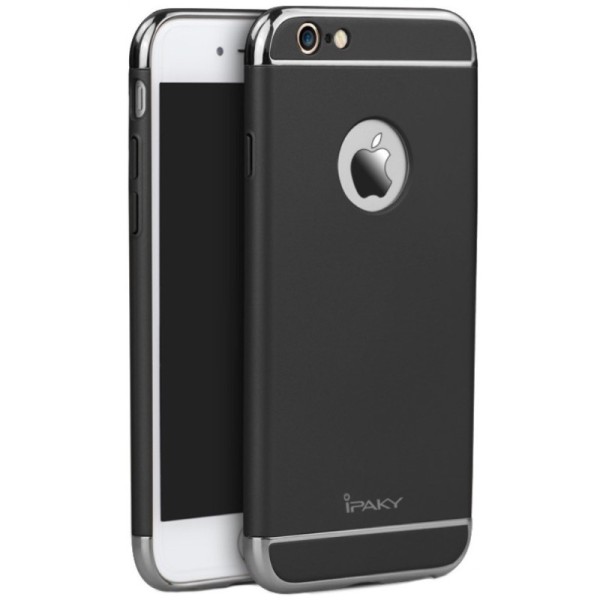 „IPAKY“ Luxury cieta plastika apvalks - melns / sudrabs (iPhone 6 / 6s)