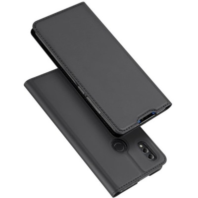 „Dux Ducis“ Skin serijos Huawei Honor 8X juodas odinis atverčiamas dėklas / Priedai.lt