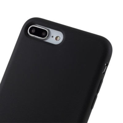 Apple iPhone 7 Plus (iPhone 8 Plus) melns cieta silikona TPU pasaulē planākais apvalks / Vacins.lv