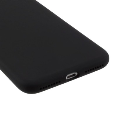 Apple iPhone 7 Plus (iPhone 8 Plus) melns cieta silikona TPU pasaulē planākais apvalks / Vacins.lv