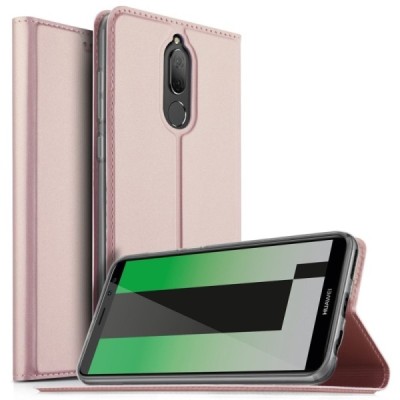 „Dux Ducis“ Skin serijos Huawei Mate 10 Lite rožinis odinis atverčiamas dėklas / Priedai.lt