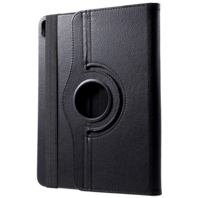 Apple iPad Pro 12.9" 2018 atvēramais melns ādas maciņš, grozās 360° grādu apjomā / Vacins.lv