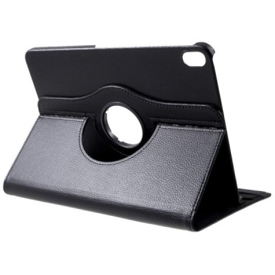 Apple iPad Pro 12.9" 2018 atvēramais melns ādas maciņš, grozās 360° grādu apjomā / Vacins.lv