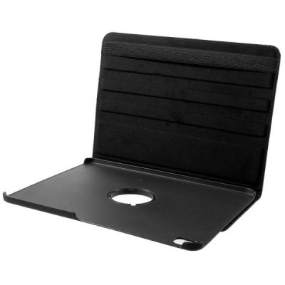 Apple iPad Pro 12.9" 2018 atvēramais melns ādas maciņš, grozās 360° grādu apjomā / Vacins.lv